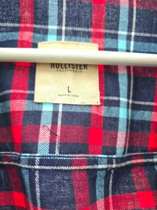 Camisa Hollister cuadros azul y rojo Talla L