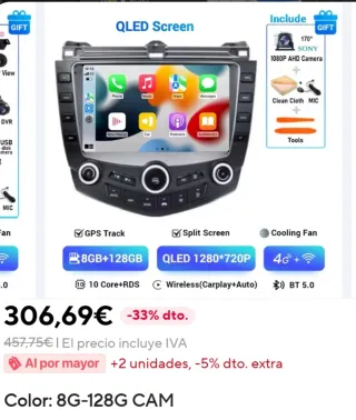 Radio Android QLED 8GB+128GB