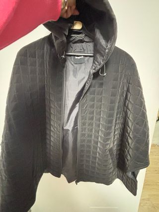 Poncho Desigual Negro Talla Única Nuevo