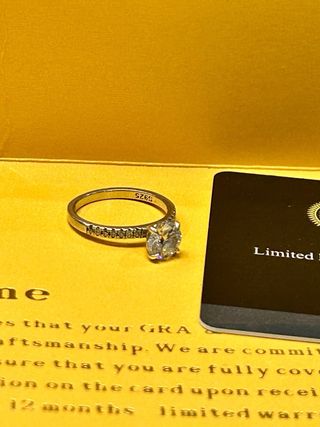 Anillo Moissanita Auténtica Talla 17.3mm Certifica