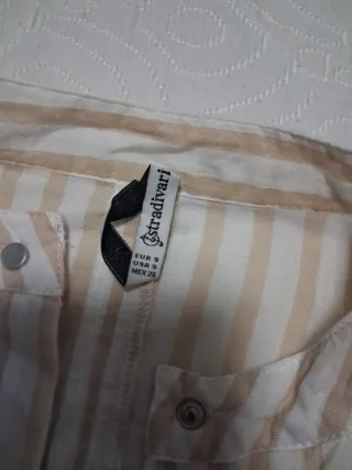 Camisa Rayas Beige y Blanco