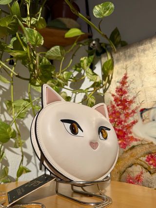 Bolso Cara Gato Kate Spade Beige y Rosa