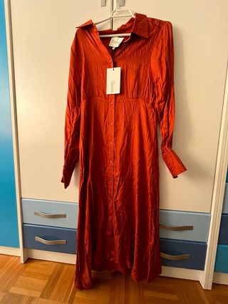 Vestido naranja largo