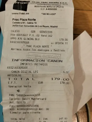 Oppo A76 128GB Azul/Negro