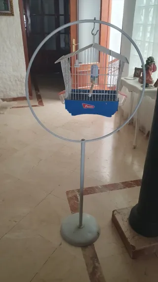 Jaula para pájaros con soporte
