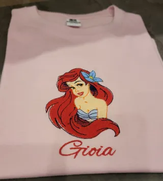 T-shirt Ariel bambina rosa