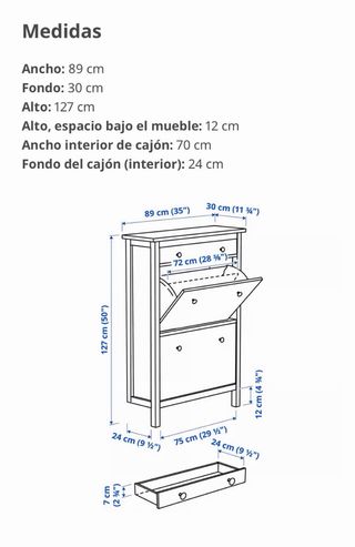 Zapatero IKEA modelo HEMNES