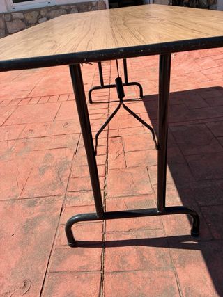 Mesa plegable grande madera y metal