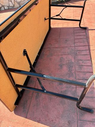 Mesa plegable grande madera y metal