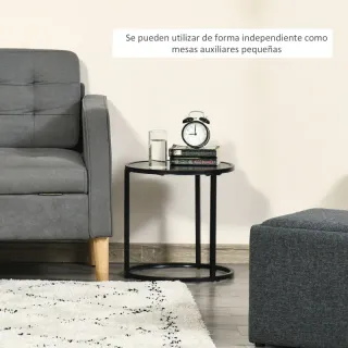 Set di 2 tavolini rotondi moderni