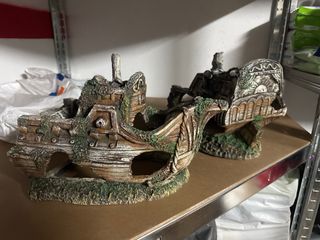 Barco Naufragio Acuario Decoración