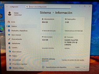 PC i5 | 32GB RAM | SSD 1TB | GTX 1060 | MUY RAPIDO