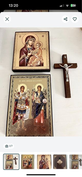 2 Iconos Litografía y Crucifijo