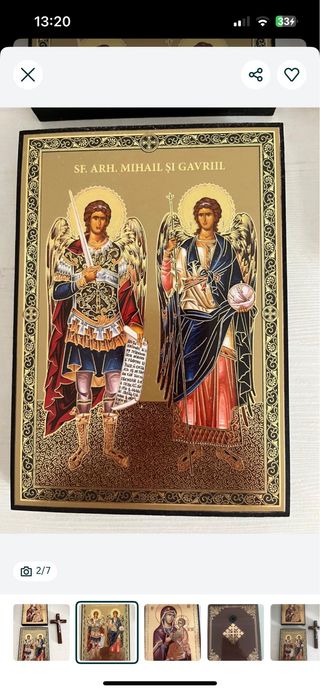 2 Iconos Litografía y Crucifijo