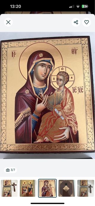 2 Iconos Litografía y Crucifijo