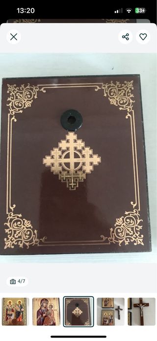 2 Iconos Litografía y Crucifijo