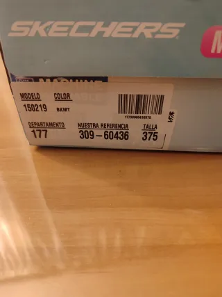 Zapatillas Skechers Mujer Talla 37.5 Negras/Morada