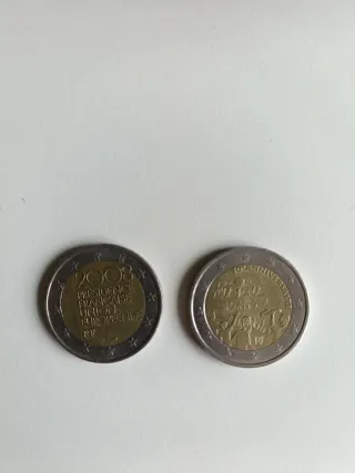 Lote 2 monedas conmemorativas Francia
