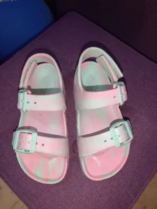 Sandalias niña rosa y turquesa número 25/26