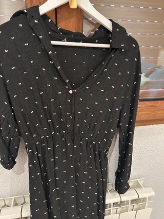 Vestido negro estampado ZARA