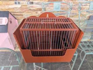 Jaula Jilguero con Soporte Marrón