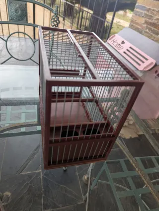 Jaula Jilguero con Soporte Marrón