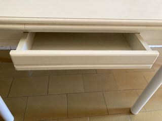 Mesa de cocina extensible blanca