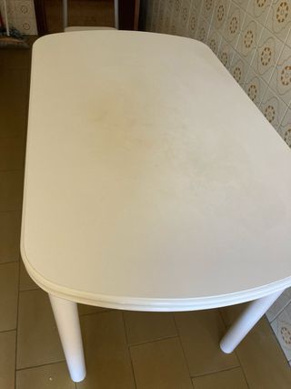 Mesa de cocina extensible blanca