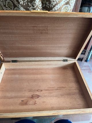 Scatola in legno vintage con disegno 45x35