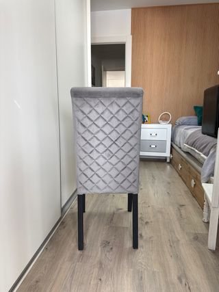 6 Sillas Comedor Terciopelo Gris