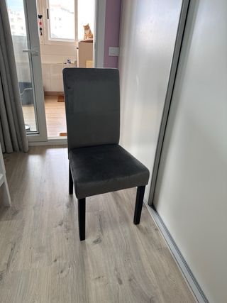 6 Sillas Comedor Terciopelo Gris