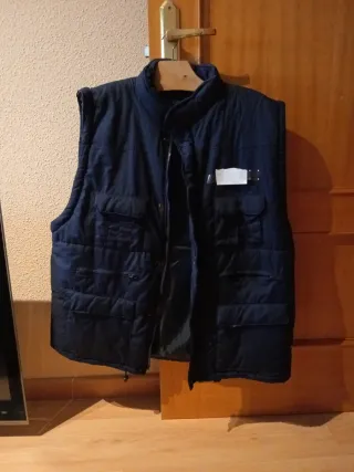 Chaleco de trabajo azul sin mangas