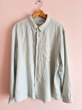 Camisa Zara Verde Agua Talla XL
