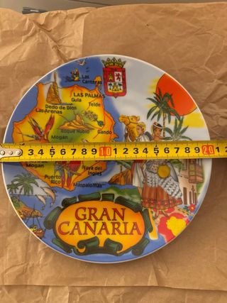 Plato decorativo Gran Canaria mapa
