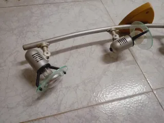 Lámpara 4 focos metal y cristal