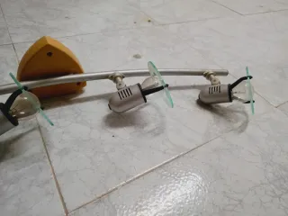 Lámpara 4 focos metal y cristal