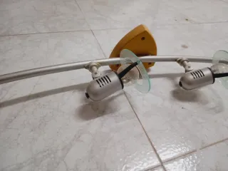 Lámpara 4 focos metal y cristal