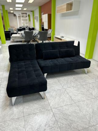 Sofá chaiselongue cama NUEVO negro -Oferta