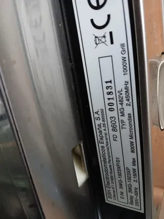 Microondas integrable acero inoxidable