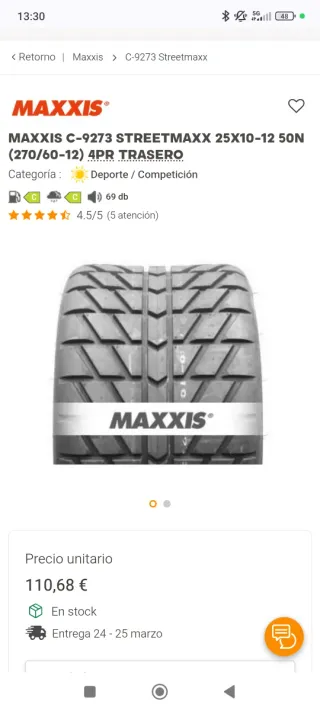 Neumáticos Quad Maxxis 270/60-12 50N Traseros