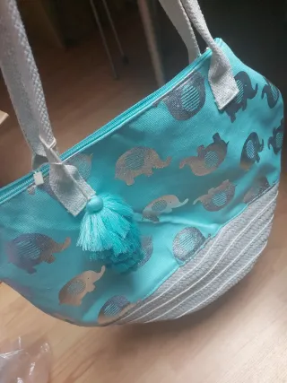 Bolso de playa elefantes plateados