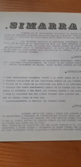 Simarra; Cítara de 15 cuerdas. SIN USAR. Vintage