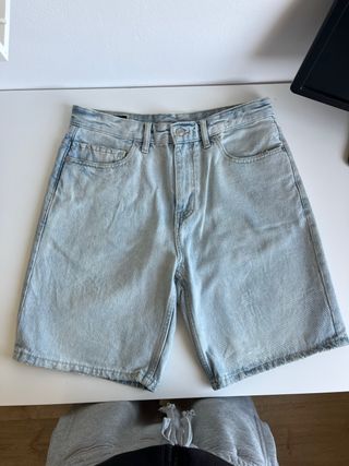 Pull&Bear Pantalón Corto Vaquero Azul