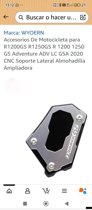 Soporte Caballete BMW R1250 GS