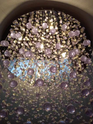 Lámpara Cascada Cristal Morado Transparente