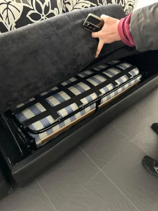 Sofá cama y sillón negro