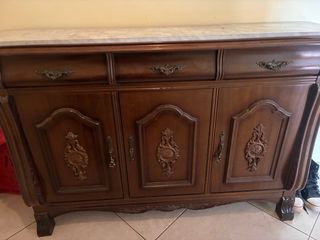 Mueble vintage madera y mármol