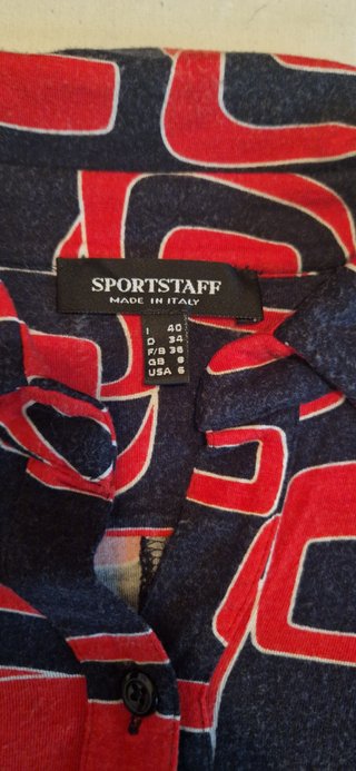 Camicetta SPORTSTAFF cotone fantasia rossa/blu L/4
