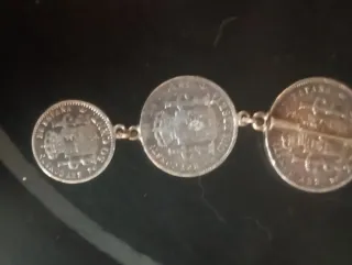 Broche Vintage 3 Monedas Plata