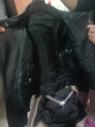 Chaqueta de cuero para moto con protecciones